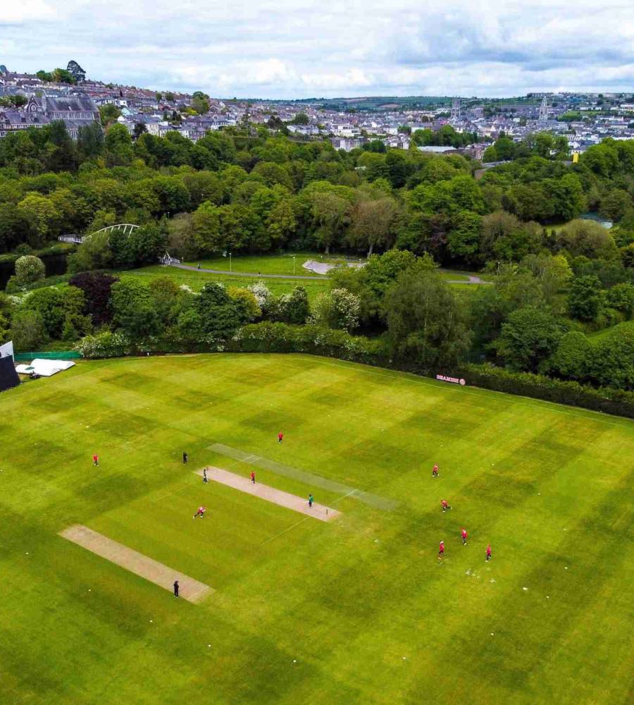 15 May 2023; A general view of action during the Cricket Ireland Inter-Provincial Series match between Munster Reds and North West Warriors at The Mardyke in Cork. Photo by Eóin Noonan/Sportsfile *** NO REPRODUCTION FEE ***